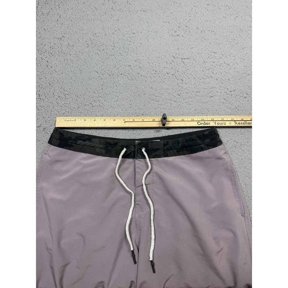 BYLT Board Shorts Mens L Purple Solid Swim Trunks Drawstring‎ Pockets Quick Dry